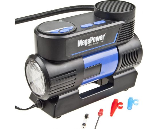Поршневой компрессор 150PSI 35л/мин, 12A 12V с LED-фонарём MEGAPOWER M-53017 – изображение 2