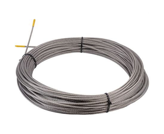 Нержавеющий трос KREPFIELD 3 мм, сталь А2, плетение 7x7, средней мягкости, 40 м 8379А2ТРОС3ММ-40 – изображение 2