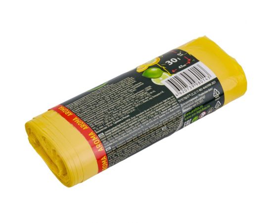 Пакеты желтые для мусора Aroma 20 шт, 30 л, 7 мкм MASTER FRESH 236519 – изображение 2