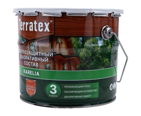 Деревозащитный декоративный состав ТЕРРАТЕКС палисандр, 2.25 кг, 3 л ЭК000136998 – изображение 2