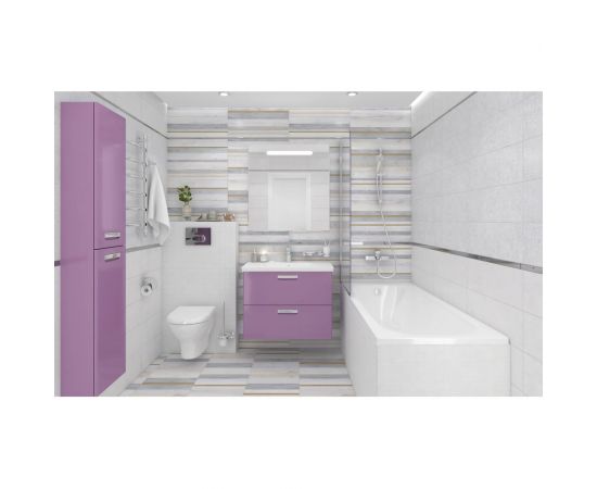 Керамическая настенная плитка LAPARET Step серый, 20x60 см, 1.2 кв. м, 10 плиток в упаковке х9999217282 – изображение 3