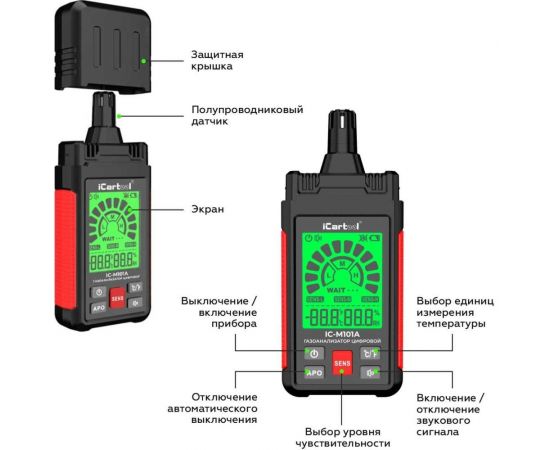Цифровой газоанализатор iCarTool IC-M101A – изображение 5