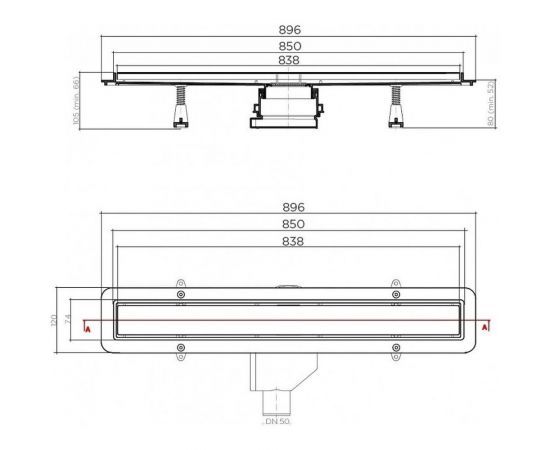 Душевой лоток Pestan Betto Line 850 блистер 00067041 – изображение 6