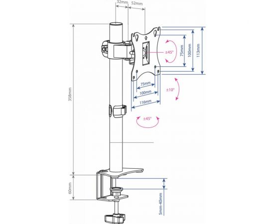 Кронштейн для мониторов Arm media LCD T01 black 10219 – изображение 8