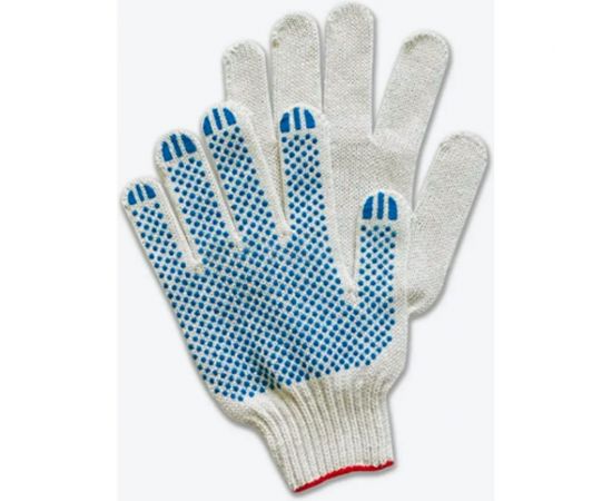 Рабочие перчатки ВОЛГА ПОЛИМЕР ХБ+ПВХ, 10 класс, 5 нитей, 10 пар Т1732 