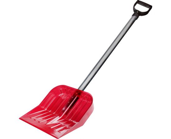 Лопата для снега ЗПИ «Альтернатива» из поликарбоната 430x420мм с черенком, красный М7261 