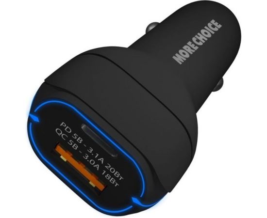 Автомобильное зарядное устройство More Choice Smart 2USB 3.0A PD 20W+QC3.0 быстрая зарядка AC32QCb 