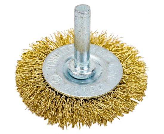 Кордщетка дисковая 50 мм, латунированная мягкая проволока для дрели Bohrer 36702050 