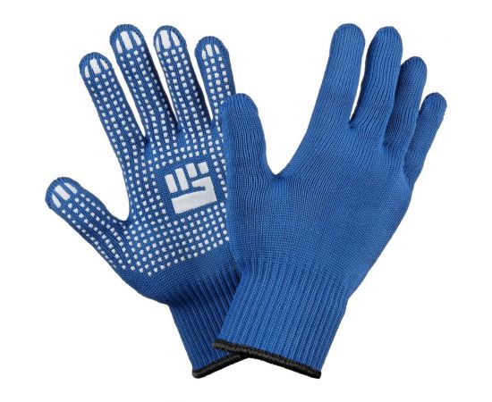 Перчатки Фабрика Перчаток хб, 2-слойные с ПВХ, 10 класс, синие, L 6-10-2С-СИН-(L) 