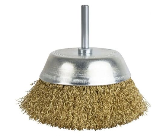 Щетка чашечная волнистая с хвостовиком 62 мм, проволока - латунь 0.30 мм DEBEVER DB80163411 