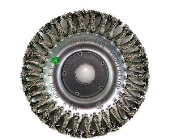 Щетка дисковая жгутовая 150x13x22.2 мм, ворс нержавеющая сталь 0.50 мм для УШМ 13-014 EuroBrush EB-DSS5L – изображение 2