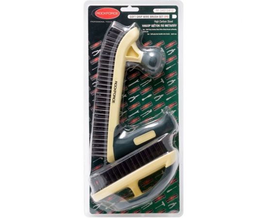 Набор щеток по металлу в пластиковом корпусе ROCKFORCE с прорез. рукоятками, 2 предмета RF-34013412 – изображение 2