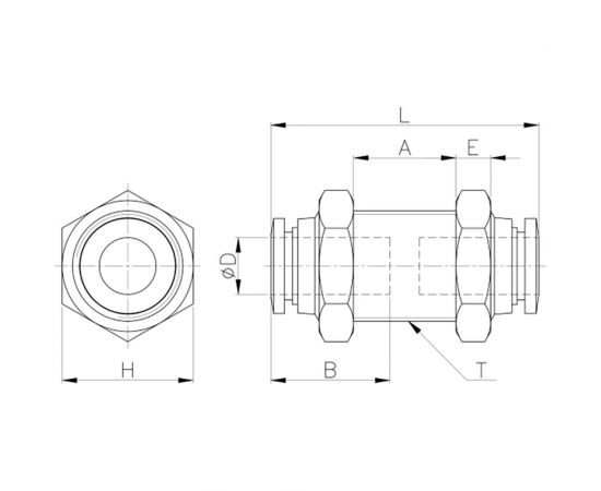 Цанговое проходное соединение 8 мм CDC Pneumatics PMM 08N – изображение 2