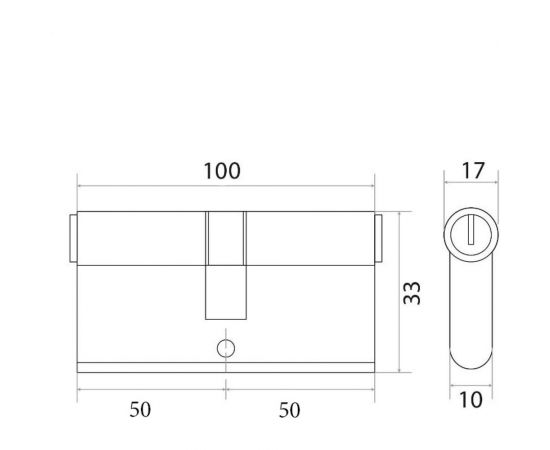 Латунный цилиндр Trodos ЦМ 100, 50/50-5К CP хром 208142 – изображение 2