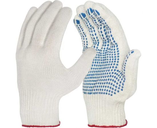 Рабочие перчатки ВОЛГА ПОЛИМЕР ХБ+ПВХ, 10 класс, 5 нитей, 10 пар Т1732 – изображение 3