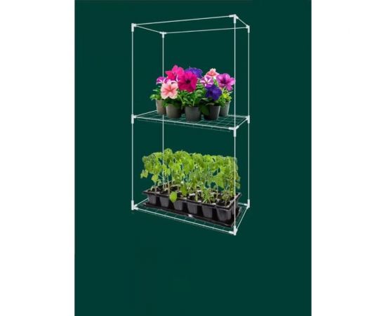 Каркас парника GARDEN SHOW Маргарита белый 2 полки на подоконник, 46x24x80 см ПТ000003170 – изображение 3