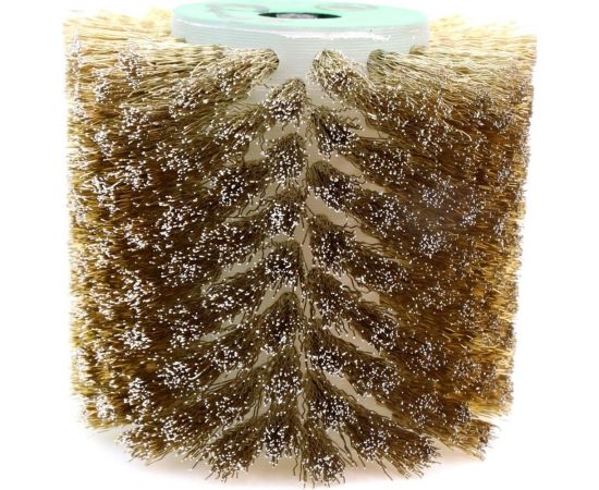 Щетка 110x100x19 мм, 4 отв., проволока гофр. латунир-я сталь 0.35 мм для щеточных шлиф машин 3-361 Cazzola Spazzole FEL110100GOLDPG – изображение 3