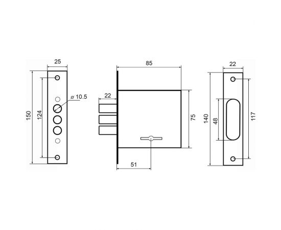 Врезной замок Palladium 408-6 СР хром 00010528 – изображение 4