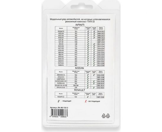 Ремкомплект ограничителей дверей 2 двери, тип 32 Unevix PA-RD-T32-2 – изображение 4