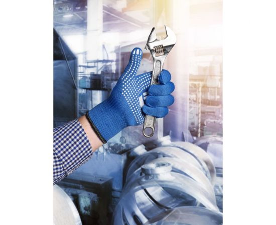 Перчатки Фабрика Перчаток хб, 2-слойные с ПВХ, 10 класс, синие, L 6-10-2С-СИН-(L) – изображение 8