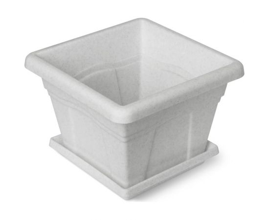 Горшок с поддоном Martika Квадро 0.63л, 12x12 см, мрамор С160М 