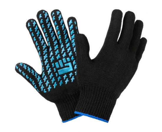 Плотные трикотажные перчатки Фабрика перчаток, с ПВХ, 7.5 класс, 6 нитей, черные, р.XL 6-75-ПЛ-ЧЕР-(XL) 