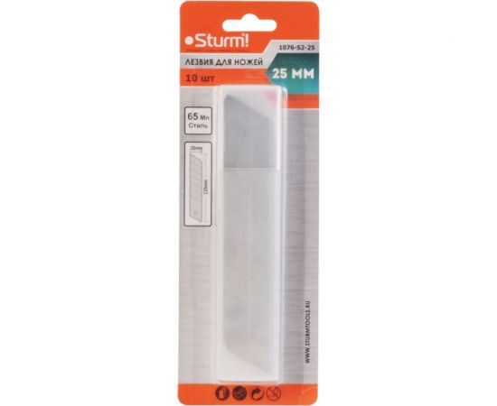Лезвия для ножей (10 шт; 25 мм; сегментированный тип) Sturm 1076-S2-25 