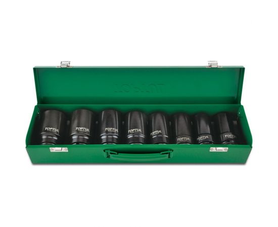 Набор ударных головок удлиненных 22-38 мм, 3/4"", 8 предметов TOPTUL GDAD0807 