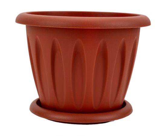 Горшок для растений Martika Фелиция терракотовый 0.9л, диам. 140 мм, с поддонником С102Т 