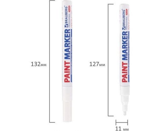 Лаковый маркер-краска BRAUBERG paint marker 2 мм, белый, нитро-основа, алюминиевый корпус 151438 – изображение 14