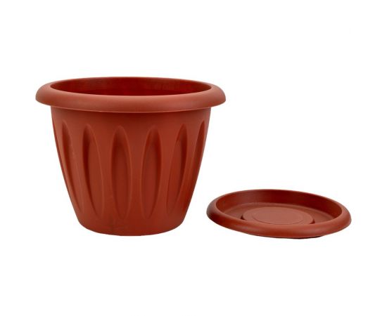 Горшок для растений Martika Фелиция терракотовый 0.9л, диам. 140 мм, с поддонником С102Т – изображение 2