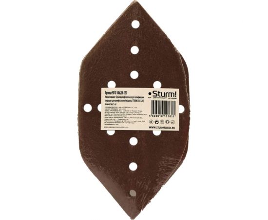 Шлифбумага (5 шт; 108х208 мм; ромб; зерно 120) Sturm 9010-108X208-120 – изображение 2