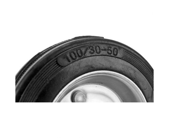 Колесо промышленное со стальным ободом, литой резиновой шиной и роликовым подшипником (D100 мм; 12 мм) Tech-Krep 127470 – изображение 3