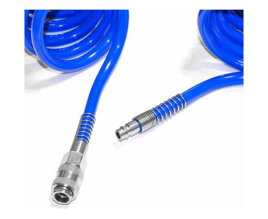 Шланг спиральный полиуретановый с быстроразъёмными соединениями 12x8 мм, 5 м PI TOOLS 7532 – изображение 3