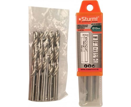 Сверло по металлу (5 шт; 10х87х133 мм) Sturm 1055-04-10S-SS5 – изображение 4
