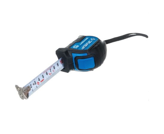 Рулетка Зубр ЭКСПЕРТ, двухкомпонентный корпус, автостоп, 5м/25мм 34057-05-25_z02 – изображение 4