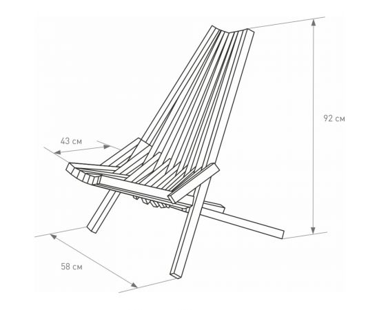 Кресло-шезлонг Garden Story Прерия дерево G-LC-004-OAK – изображение 5