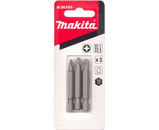 Набор бит (3 шт; PZ1/PZ2/PZ3; 50 мм) Makita B-26185 – изображение 6