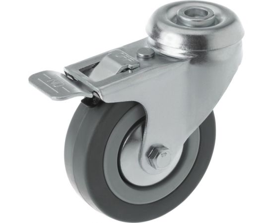 Аппаратное колесо поворотное с отверстием и тормозом SChgb 93 (75 мм; 50 кг) А5 1000082 