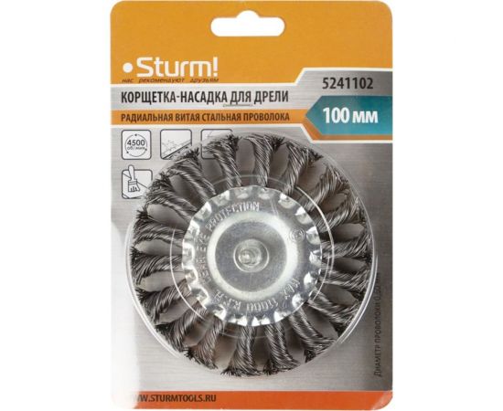 Корщетка-насадка радиальная 100 мм для дрели Sturm 5241102 