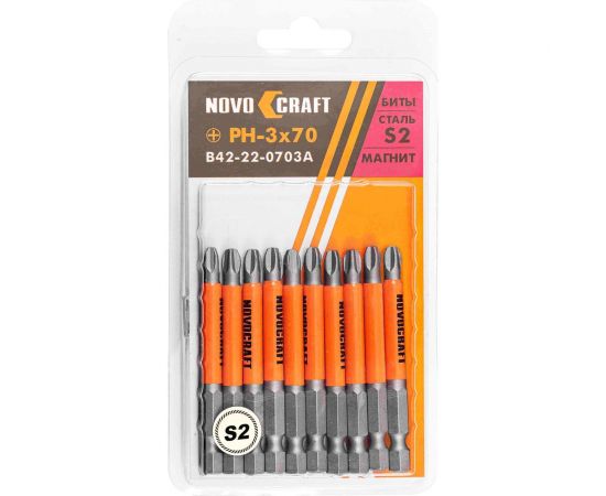 Биты в блистере (10 шт; PH3; 70 мм; s2) Novocraft B42-22-0703A 