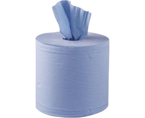 Протирочное полотенце Jasmin professional 2 сл., 6 рул., 22x35 см, 500 отр., синее, d 6 см центр. вытяжка, синее (м2, м4) ПП500223 