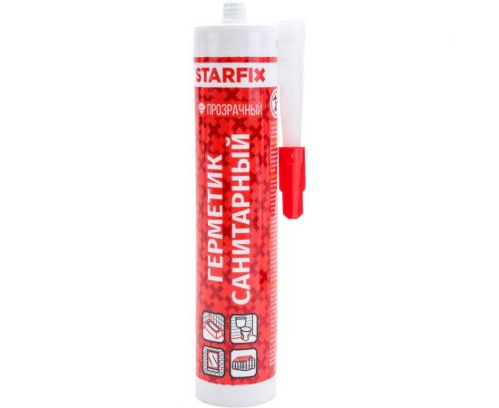 Санитарный силиконовый Герметик STARFIX Sanitary Silicone бесцветный, 300 мл SM-57867 