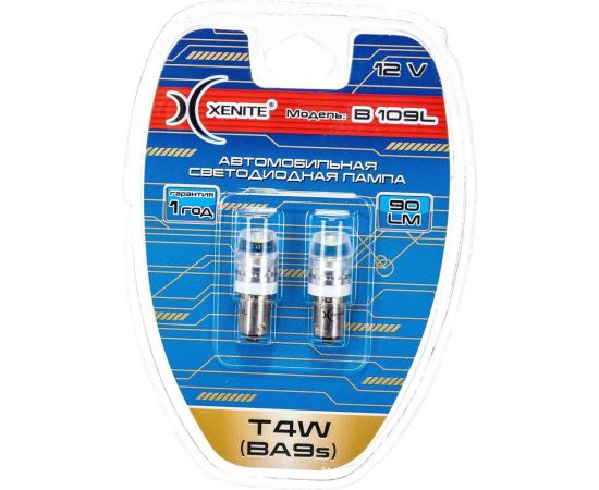 Автомобильная лампа XENITE B 109L 12 В, T4W, BA9S, 90 Лм, 2 шт. 1009354 