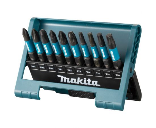 Набор бит Impact Black 50 мм, 10 шт (PH1, PH2, PH3, PZ1, PZ2, PZ3, T15, T20, T25, T30) Makita E-12011 – изображение 2