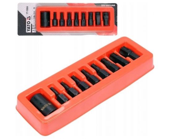 Набор ударных бит TORX 9 предметов, 1/2"" YATO YT-10664 – изображение 2