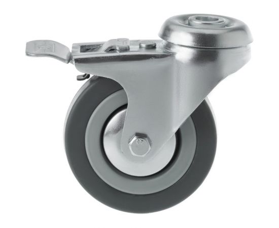 Аппаратное колесо поворотное с отверстием и тормозом SChgb 93 (75 мм; 50 кг) А5 1000082 – изображение 2