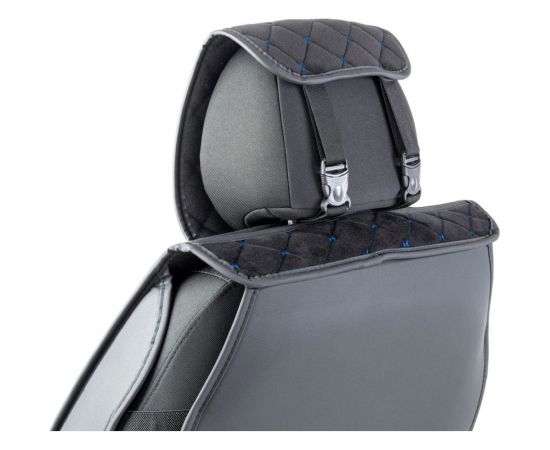 Каркасные накидки на передние сиденья CarPerformance 2 шт., алькантара CUS-2012 BK/BL – изображение 3