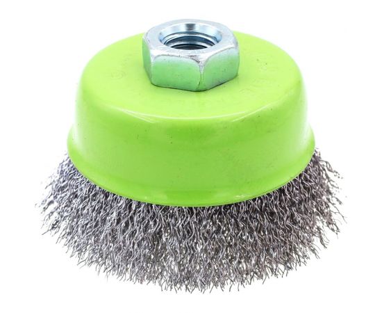 Щетка металлическая 75 мм, М14, чашка, нержавеющая сталь 0.3 мм On 20-13-075 – изображение 3