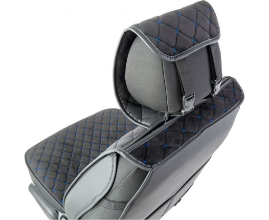 Каркасные накидки на передние сиденья CarPerformance 2 шт., алькантара CUS-2012 BK/BL – изображение 4